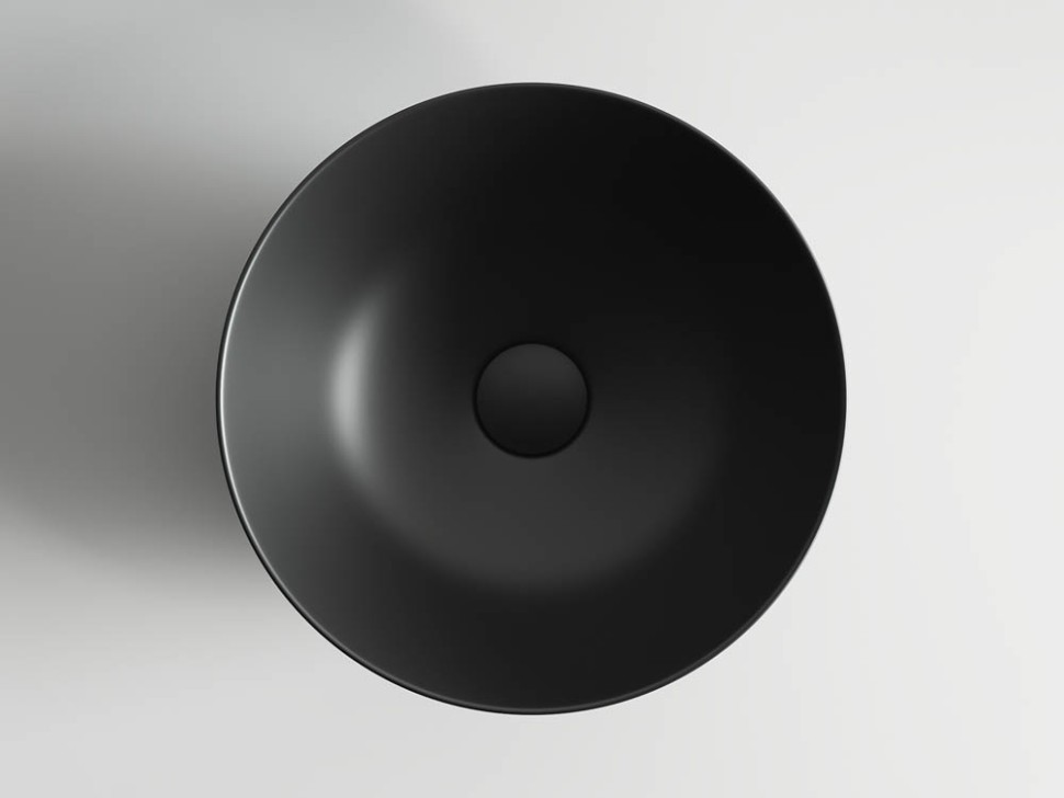 Умывальник чаша накладная круглая (цвет Черный Матовый) Element 358x358x155мм