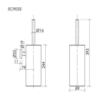 Ершик SANCOS Base брашированное золото, PVD покрытие, арт. SC9032BG
