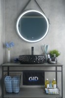 Раковина Gid 9030bf 52232 накладная черная глянцевая 48x34x15