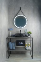 Раковина Gid 9030bf 52232 накладная черная глянцевая 48x34x15