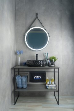 Раковина Gid 9030bf 52232 накладная черная глянцевая 48x34x15