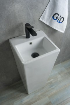 Раковина Gid Nb147 81104 накладная белая 34x33x85