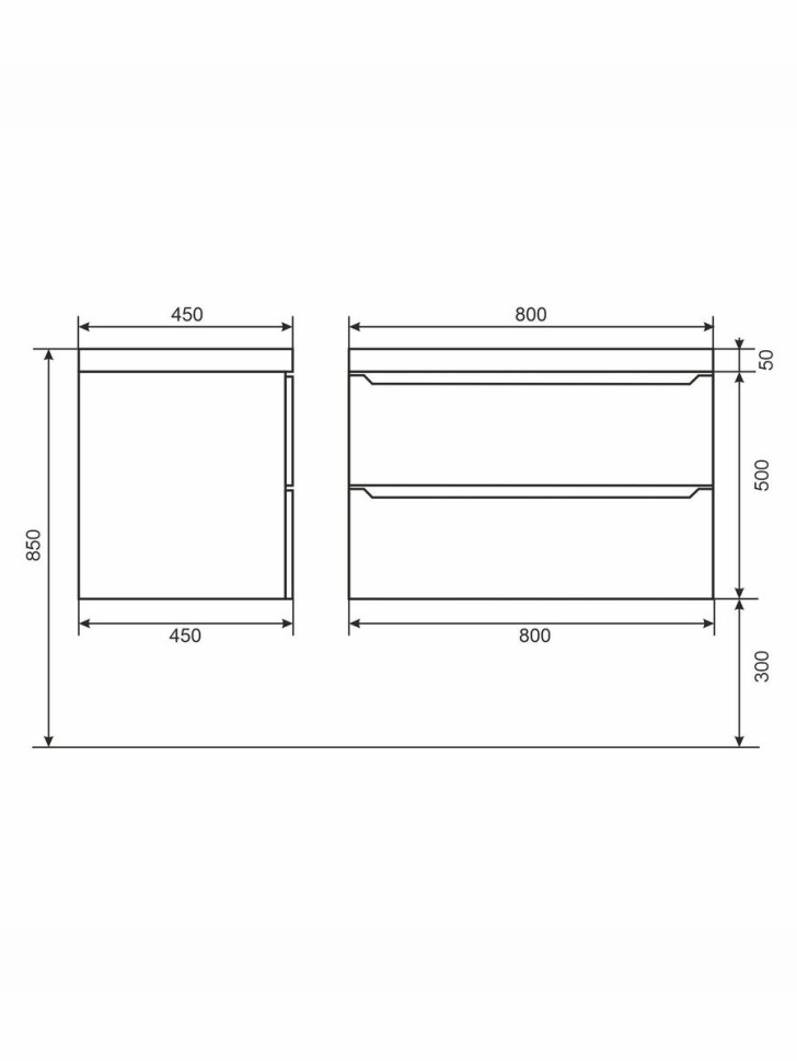 Тумба под раковину для ванной Uperwood Tanos 80 см, подвесная, черная матовая