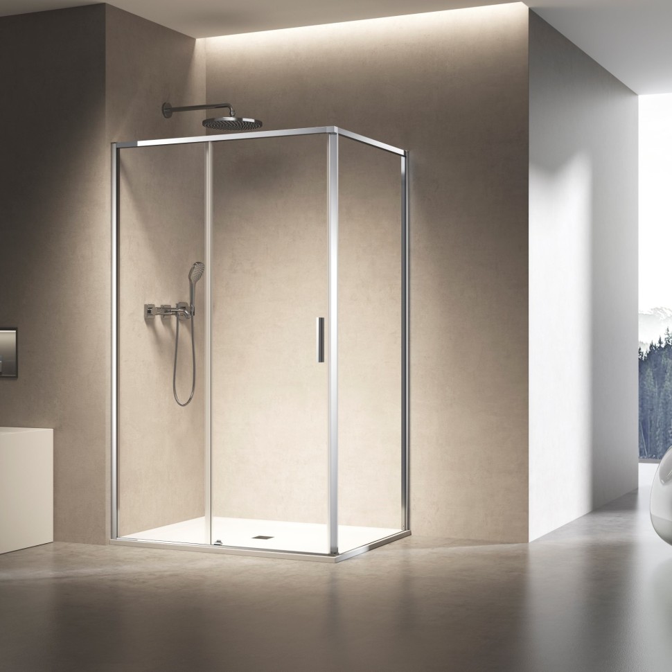 Душевой уголок Slim 8mm VSR-6SL9014CL, 1400*900, хром, стекло прозрачное