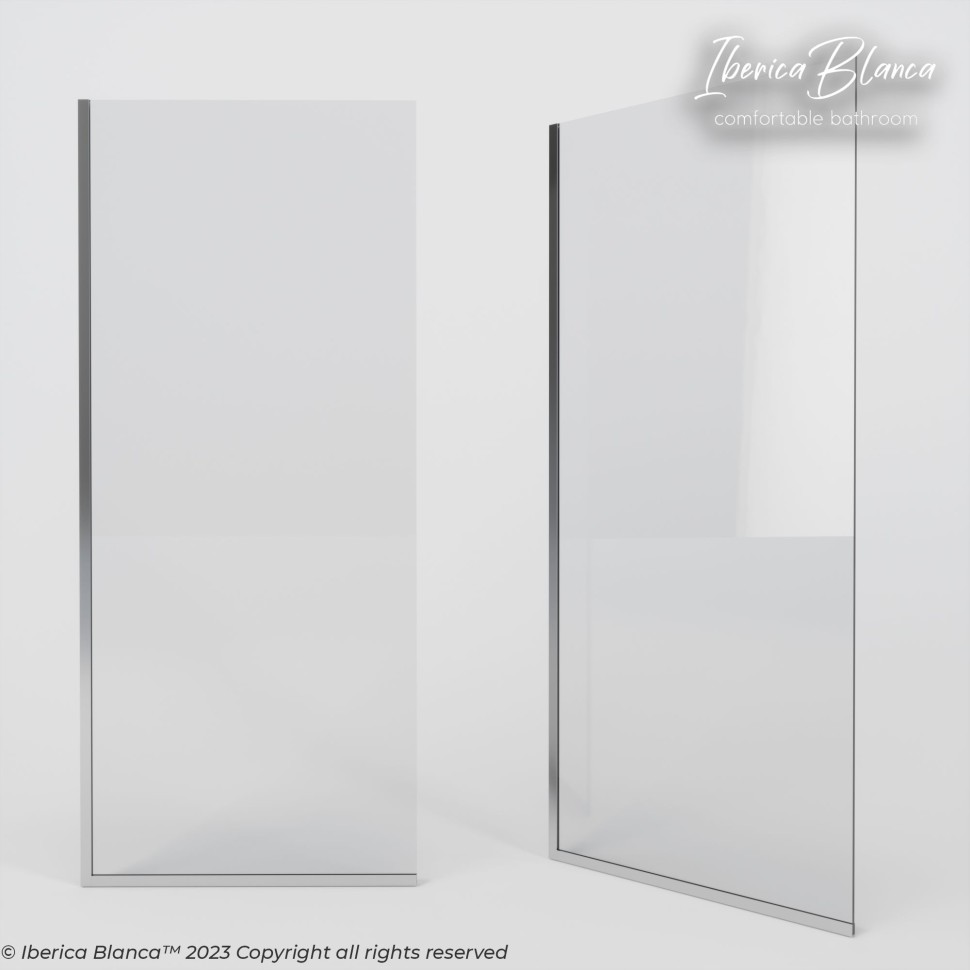 Шторка для ванны IBERICA BLANCA Mod.403 неподвижная прозрачное стекло/хром 60х140см (IB403.SC.140.60)