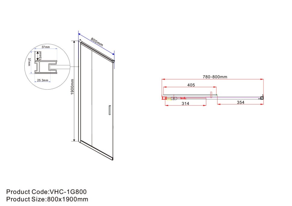 Душевой уголок Garda VSS-1G8012CL, 1200*800, хром, стекло прозрачное