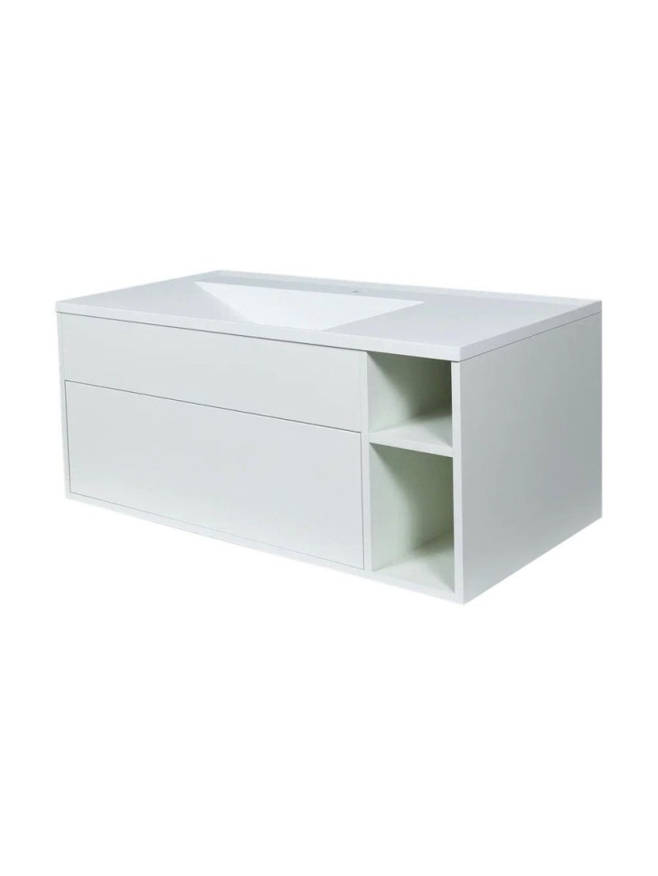 Тумба под раковину для ванной подвесная Uperwood Lotus Premium 100х50х42 см, белая