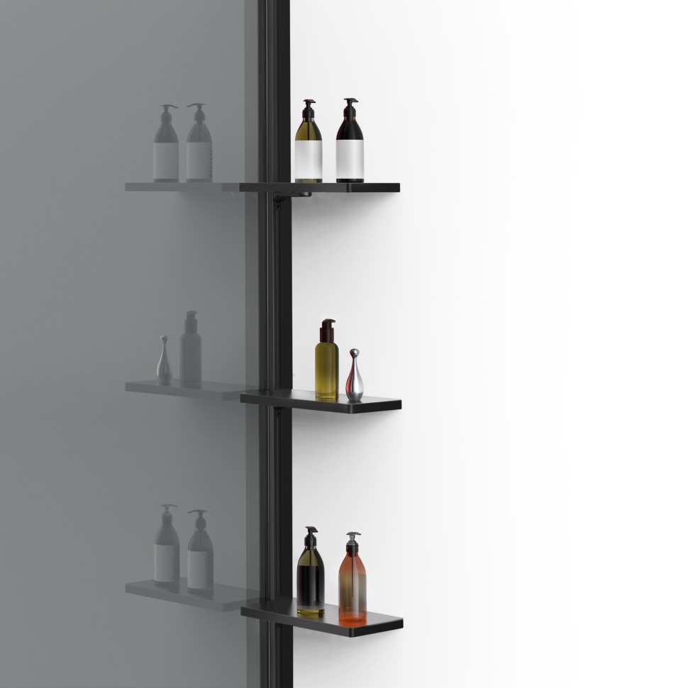 Душевая перегородка Walk-In VSW-1HWS900CGB, 900*2000, черный матовый, стекло тонированное