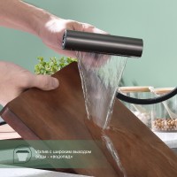 Смеситель Splenka для кухни с мультифункциональным и выдвижным изливом S206.49.09 графит