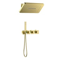 Душевая система встроенная с термостатом Timo Petruma SX-5249/17SM золото матовое