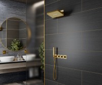 Душевая система встроенная с термостатом Timo Petruma SX-5249/17SM золото матовое