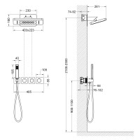 Душевая система встроенная с термостатом Timo Petruma SX-5249/17SM золото матовое