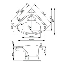 Акриловая ванна VAGNERPLAST ATHENA 150x150