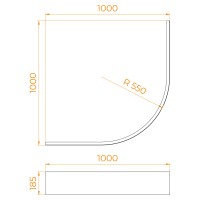 Экран для поддона RGW NP/STYLE (1000x1000)