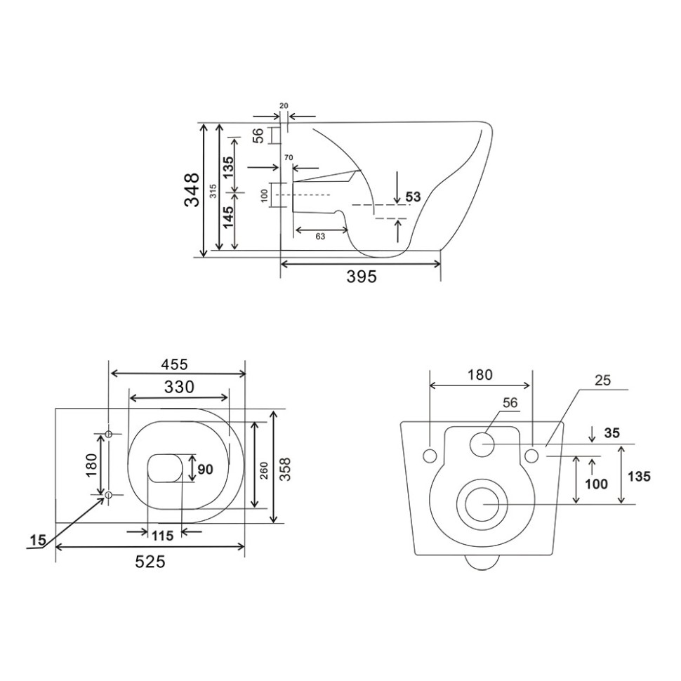 Унитаз подвесной Veconi Ento VEN-52T