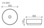 Умывальник чаша накладная круглая Element 355x355x125мм