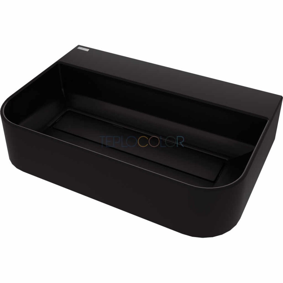 Гранитная раковина, на столешницу, с бортиком для смесителя - с прикрытием сливного отверстия