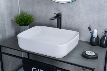 Раковина Gid D1304 51197 накладная белая 50x39x13