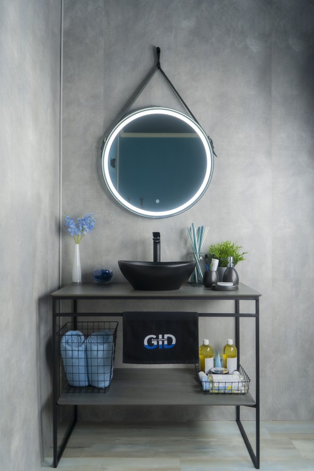 Раковина Gid Nc901 52223 накладная черная матовая 41x34x15