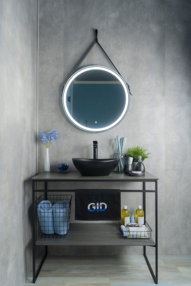 Раковина Gid Nc901 52223 накладная черная матовая 41x34x15