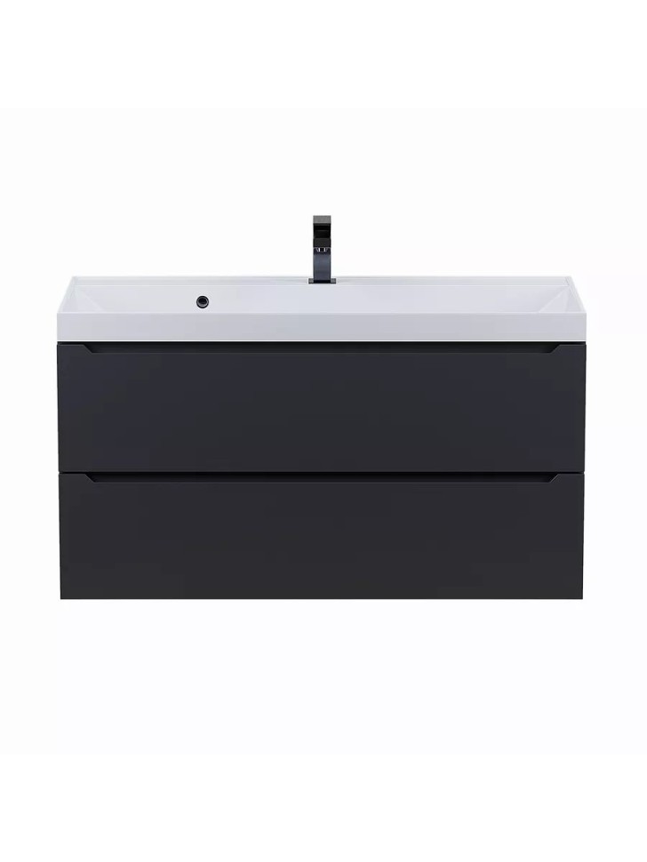 Тумба под раковину для ванной Uperwood Tanos 90 см, подвесная, черная матовая