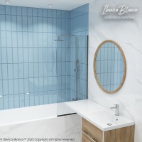 Шторка для ванны IBERICA BLANCA Mod.403 неподвижная прозрачное стекло/черный 50х140см (IB403.SB.140.50)