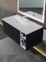 Тумба под раковину для ванной подвесная Uperwood Lotus Premium 100х50х42 см, черная