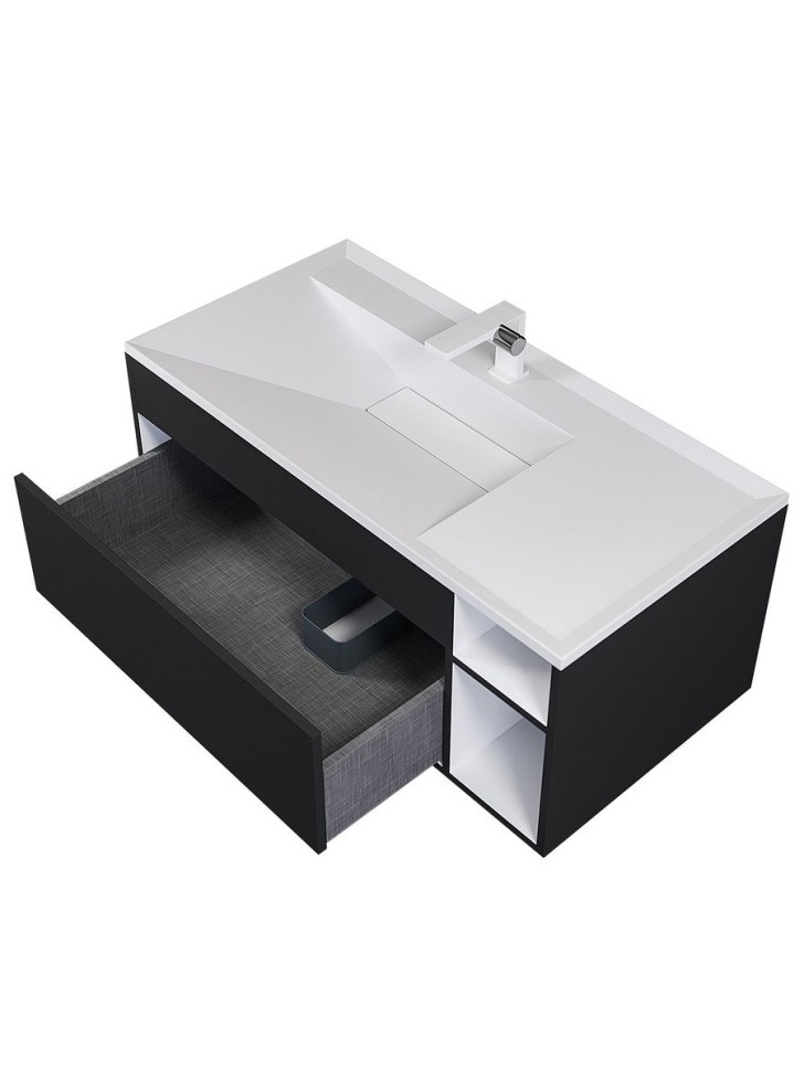 Тумба под раковину для ванной подвесная Uperwood Lotus Premium 100х50х42 см, черная