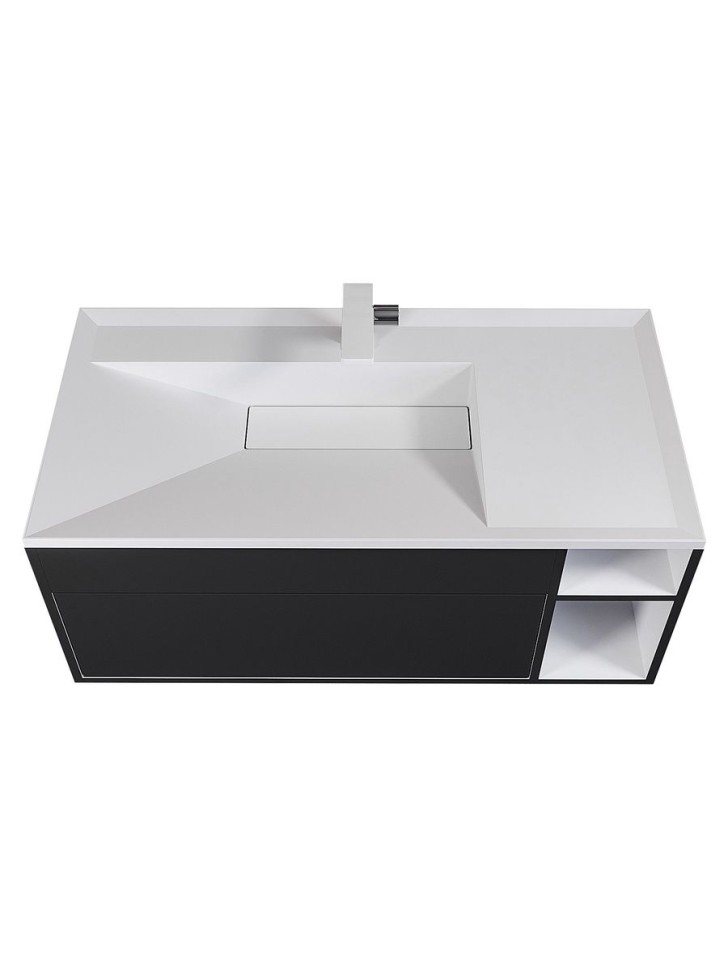 Тумба под раковину для ванной подвесная Uperwood Lotus Premium 100х50х42 см, черная