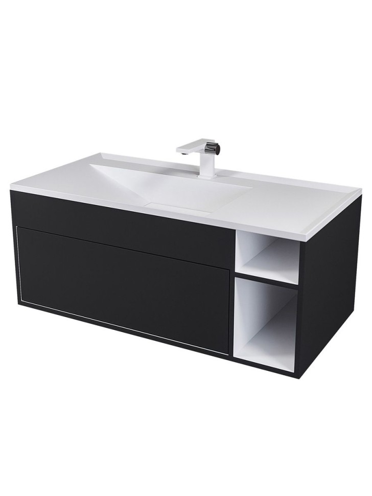 Тумба под раковину для ванной подвесная Uperwood Lotus Premium 100х50х42 см, черная