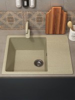 Кухонная мойка из искусственного камня Uperwood ECON UPD-202-002, прямоугольная, бежевая матовая