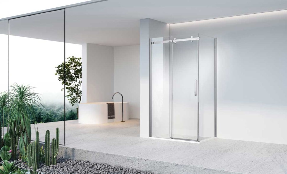 Душевой уголок Como-N VSR-4CN1016CL, 1600*1000, хром, стекло прозрачное