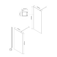 Душевая перегородка Walk-In VSW-1H100MRB, 1000*2000, черный, стекло зеркальное