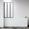 Шторка на ванну Veconi Palau PL-73BL, 900x1500, черный, стекло прозрачное