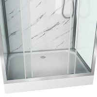 Душевая кабина Niagara Luxe NG-7772QM (120x90х210) низкий поддон(15см),дверь раздвижная,стенки мрамор,4 места