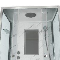 Душевая кабина Niagara Luxe NG-7772QM (120x90х210) низкий поддон(15см),дверь раздвижная,стенки мрамор,4 места