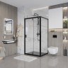 Душевое ограждение Niagara Nova NG-83-9AB-A100B (90х100х195) прямоугольник,черный,дверь распашная,стекло прозрачное,2 места