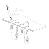 Смеситель для ванны с душем, врезной Timo Saona 2320/19Y розовое золото