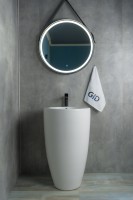 Раковина Gid Nb133 81106 накладная белая 49x49x82