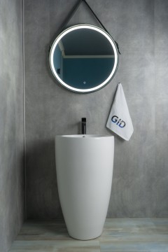 Раковина Gid Nb133 81106 накладная белая 49x49x82