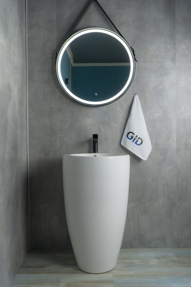 Раковина Gid Nb133 81106 накладная белая 49x49x82