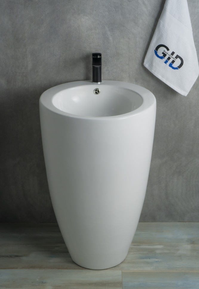 Раковина Gid Nb133 81106 накладная белая 49x49x82