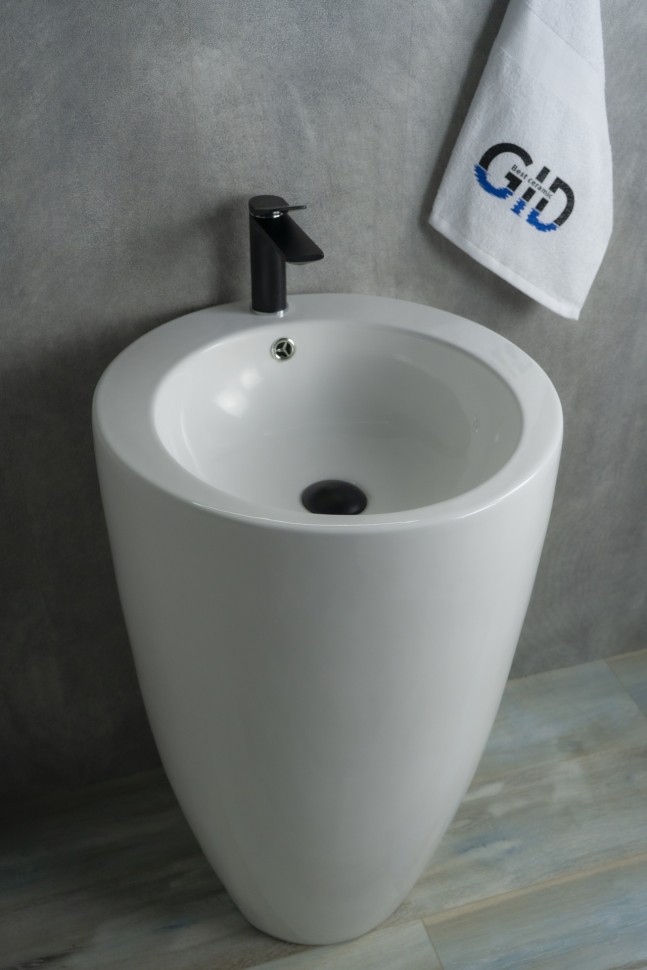 Раковина Gid Nb133 81106 накладная белая 49x49x82