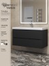 Тумба под раковину для ванной Uperwood Tanos 100 см, подвесная, черная матовая