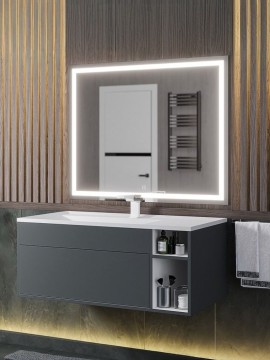 Тумба под раковину для ванной подвесная Uperwood Lotus Premium 100х50х42 см, серая