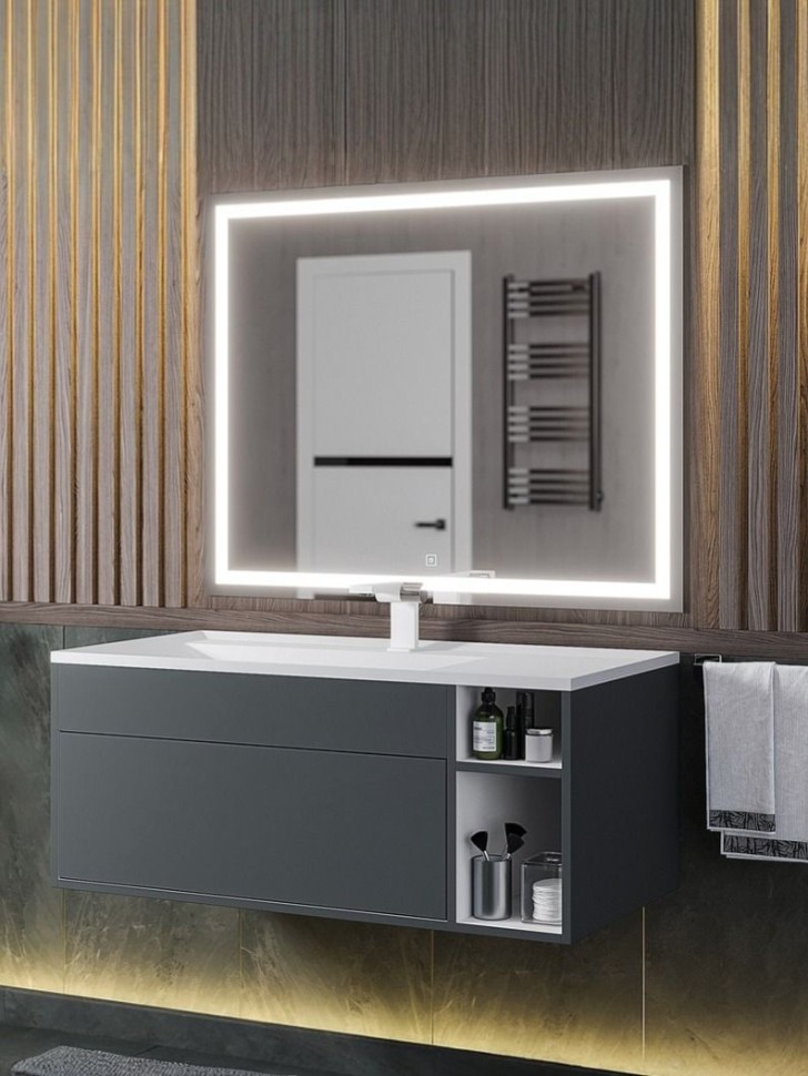 Тумба под раковину для ванной подвесная Uperwood Lotus Premium 100х50х42 см, серая