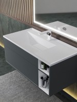 Тумба под раковину для ванной подвесная Uperwood Lotus Premium 100х50х42 см, серая