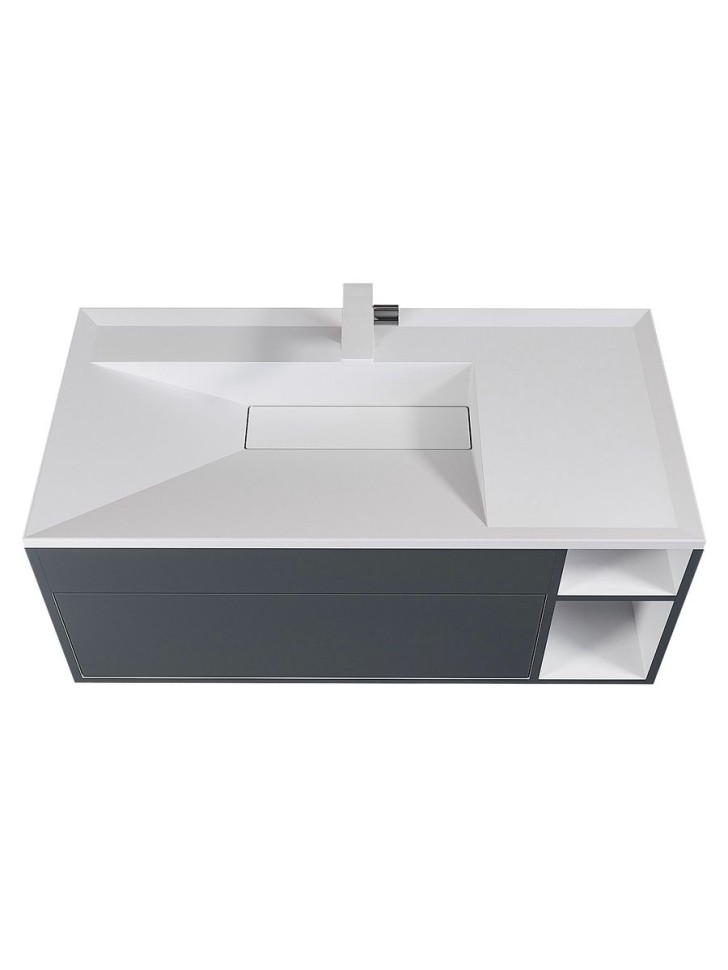 Тумба под раковину для ванной подвесная Uperwood Lotus Premium 100х50х42 см, серая