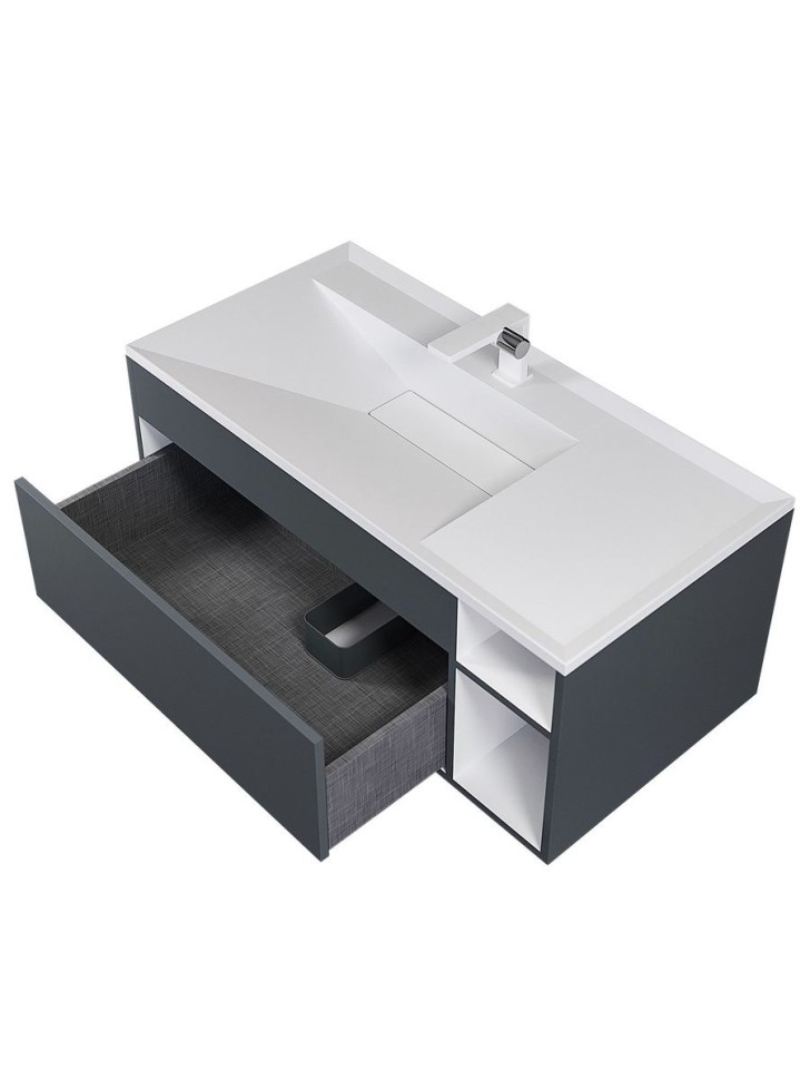 Тумба под раковину для ванной подвесная Uperwood Lotus Premium 100х50х42 см, серая