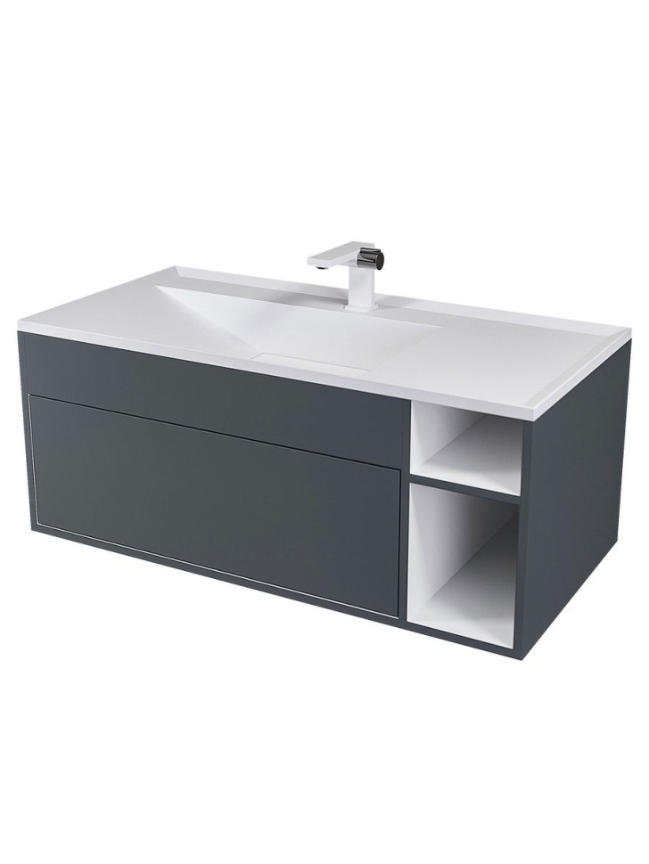 Тумба под раковину для ванной подвесная Uperwood Lotus Premium 100х50х42 см, серая